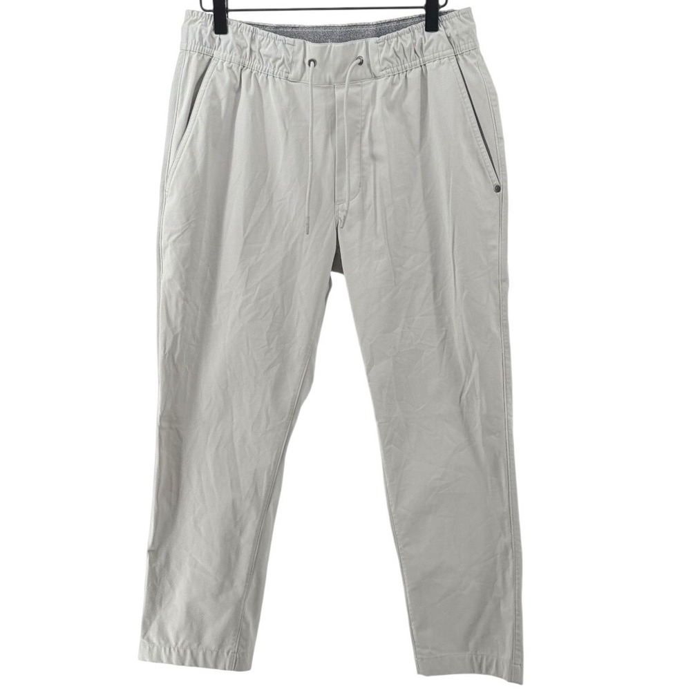 Vuori Meta Pant Mens Medium Light Grey Short Hem Performance Chino Athleisure